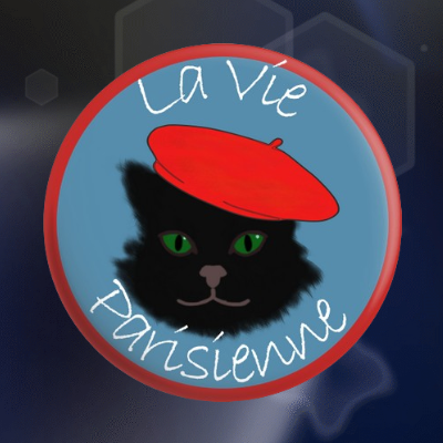 Pin of black cat with beret
